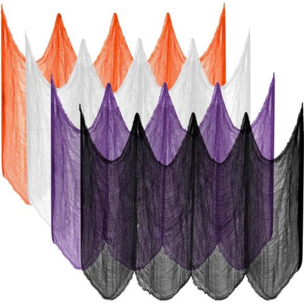 4 PCS Halloween Creepy Cloth 30 X 90 in Multi-Color Spooky Cheesecloth